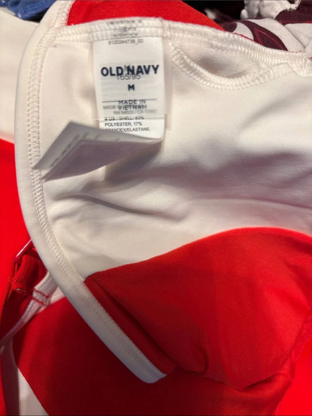 Old Navy Red and White Halter Bikini Top with Shorts